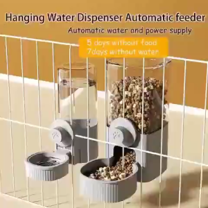 Pet Food Feeder Water Drinker Drink Bekas Tempat Makanan Air Minuman Kucing Dispenser Cage Hang Hanging Cat Dog Rabbit