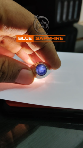 Cincin Signet Pria Blue Safir Natural Perak 925 Asli Savero