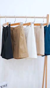 Quần short nữ thời trang Quần Short nữ cạp cao dáng rộng có túi quần đùi vải Tuytsi quần đùi nữ Eden bemine gumac