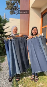 Rok Span Cargo Jeans Jumbo XXXL Wanita Carla Skirt Rok Denim Panjang Bawahan Wanita Model Terbaru