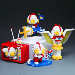 Mini Brick Ultraman Miniature Block DIY Nano Cartoon Toys Boy Girl Gift bricks Television Sparklence Hero Light Plane