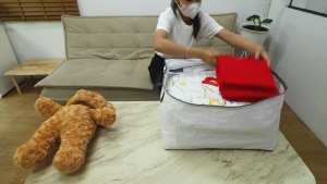 ถุงใส่ผ้านวม ถุงเก็บผ้านวม กระเป๋ากระสอบสีขาว รุ่นใหม่ใช้เก็บผ้านวม เสื้อผ้า จัดเก็บ อเนกประสงค์