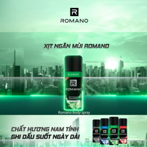 Chai xịt khử mùi ROMANO nam tính