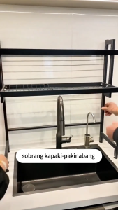 Rak Pinggan Sinki Mangkuk Dish Drying Rack Kitchen Organizer Rack Sink Dish Drain Steel Rak Dapur