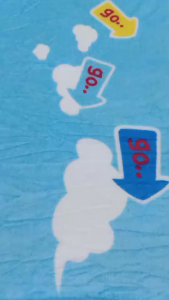 ผ้าห่มสำหรับเด็กอนุบาล ทำจากผ้านาโน ขนาดโดยประมาณ กว้าง 85 เซนติเมตร ยาว110 เซนติเมตร