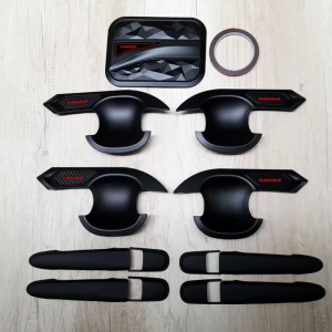 Paket Variasi Outer Pintu Handle Tank Cover Mobil Daihatsu Sigra 2016 - 2024 Hitam Isoka