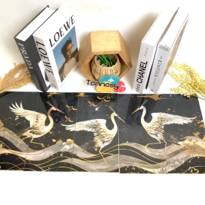 TENNESY Hiasan Dinding Bunga 1 Set Luxury Piony Flowers 75x30CM 5 Panel Wall Decor Dekorasi Rumah