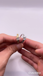 Nhẫn đính đá Nhẫn hột xoàn đá cao Titan không phai không rỉ sét màu 18k và bạch kim mã 15
