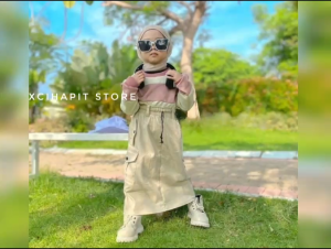 Promo [COD] Bayar Di tempat Rok Kargo Katun Anak Perempuan