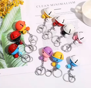 Khoen móc khoá kèm chuông lục lạc cỡ đại 4cm và 2 chuông nhỏ (mẫu mới) - Love Pets Shop
