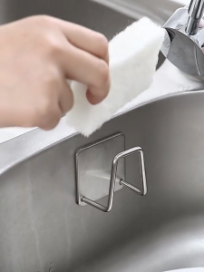 Stainless Steel Sink Sponge Rack Sink Sponge Holder Sponges Drain Drying Shelf Kitchen Wire Ball Rag Storage Organizer Kitchen Sink Accessories