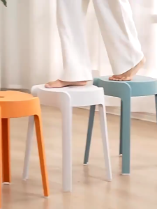 TUSSAH Thickened Plastic Stool Windmill Stool  Long Stackable Chair Plastic Chair Plastic Stools simple