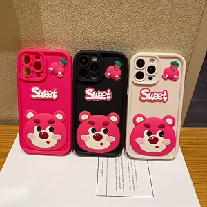 IC Softcase SS911: Casing HP Sweet Pink Cutie Bear Silikon Premium 3D