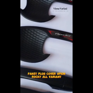 Paket Outer Cover Door Handle Pegangan Pintu Cover Spion Tank Cover Tutup Tangki Bensin Garnish Lampu Depan Belakang Mobil Daihatsu Rocky Hitam Premium All Variant