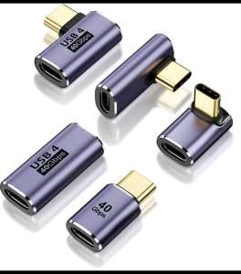 USB Type-C Male To Female 90 Degree 100W Fast Charging Data Converter USB4.0 40Gbps Adapter / 180 Degree 240w data fast charging