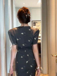 ZYHT EraVogue Váy nữ Váy xám Váy phù hợp Váy tay phồng Váy công sở Váy Hiso Váy cổ điển Váy dự tiệc Váy dạ hội 50915