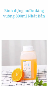 Bình đựng nước dáng vuông Nakaya 800 ml Nội địa Nhật Bản