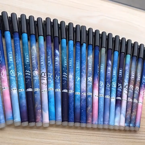 Viết bút bi mực tím 12 chòm sao cung hoàng đạo màu galaxy vũ trụ ngòi 0.5mm văn phòng trường học Legaxi