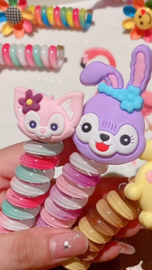 Bayar Di Tempat - Karet Rambut Anak Model Spiral / Aksesoris Rambut Spiral / Ikat Rambut Spiral Rainbow