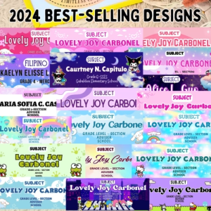 S.A.N.R.!.0 Personalized Waterproof Stickers - COMPLETE INFO - Subject Name Grade Level School