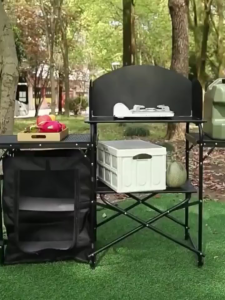 Portable Cook Station | Easy Setup | Aluminum | with Storage Bag | Kitchen table | Outdoor Dining | Stove Table | Mesh Bags