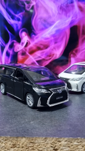 Diecast Miniatur Mainan Mobil Metal Toyota Alphard Lexus LM 300 Lampu LED Besi Bersuara