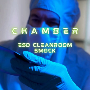 Chamber ESD Cleanroom Smock Color: Light Blue Collar: Wing Style