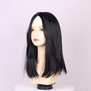 Women's Mid-Length Hair Full-Head Wig & Eight-Character Bangs Fashion Beauty Natural Clavicle Wig