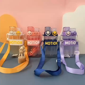 DOUBLE STRAW BOTTLE / BOTOL MINUM SEDOTAN GANDA 600ML NEW HX 259