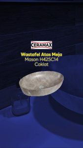 Ceramax Wastafel Atas Meja Mason H425C14 Coklat