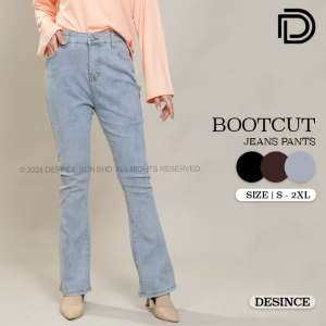 DESINCE Women Jeans Bootcut Woman Flared Long Jeans Black Pants Seluar Panjang Perempuan Seluar Denim Wanita WP 014