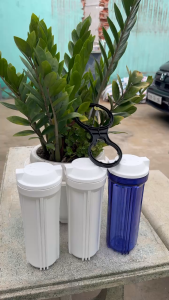 BỘ 3 LY LỌC 10 INCH 1 TRONG 2 TRẮNG(HOẶC XANH )REN 13 21.SẢN PHẨM ĐÃ BAO GỒM NẮP.