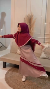 Nararaya Maryam Pakaian Muslim Anak Perempuan Set Khimar Syari