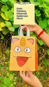 iSchoolDy Kids Cartoon Spiderman Roblox Paper Bag Gift Bag Goodies Birthday Celebration