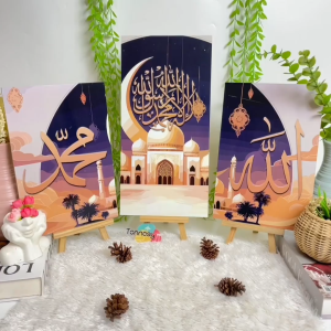 TENNESY Hiasan Dinding Aesthetic 1 Set Islami Arabic Kaligrafi Allah Muhammad 3 Panel Wall Decor\\n\\n Apa Itu TENNESY Hiasan Dinding Aesthetic?\\n\\nTENNESY Hiasan Dinding Aesthetic adalah set hiasan dinding yang terdiri dari tiga panel dengan desain kaligrafi Arab yang indah dan elegan. Produk ini cocok untuk mempercantik ruangan Anda dengan sentuhan Islami dan estetika modern.\\n\\n Spesifikasi Produk\\n\\nSet ini berisi tiga panel dengan dimensi sebagai berikut:\\n\\n- Panel 1: 20x30 cm\\n- Panel 2: 20x40 cm\\n- Panel 3: 20x30 cm\\n\\nSetelah dipasang, ukuran keseluruhan hiasan dinding akan menjadi 60x40 cm.\\n\\n Dimensi & Bahan\\n\\nBahan utama yang digunakan dalam pembuatan TENNESY Hiasan Dinding Aesthetic adalah kayu MDF dengan ketebalan 0,6 cm. Desain kaligrafi Arab dicetak menggunakan photo paper HD yang dilaminasi glossy anti air. Selain itu, produk ini juga dilengkapi dengan finishing back & edging cat pelindung lembab dan anti jamur untuk memastikan keawetan dan kemudahan perawatan.\\n\\n Keunggulan Produk\\n\\nBeberapa keunggulan TENNESY Hiasan Dinding Aesthetic antara lain:\\n\\n- Desain kaligrafi Arab yang indah dan elegan\\n- Hiasan dinding Islami yang menambah nilai estetika ruangan\\n- Wall decor aesthetic yang cocok untuk berbagai jenis interior\\n- Panel wall decor yang mudah dipasang dan dibersihkan\\n- Kaligrafi Allah Muhammad yang menambah nilai spiritual\\n\\n Bagaimana Cara Memasang Hiasan Dinding?\\n\\nBerikut adalah langkah-langkah yang perlu Anda ikuti untuk memasang TENNESY Hiasan Dinding Aesthetic:\\n\\n Persiapan Sebelum Memasang\\n\\nSebelum memulai proses pemasangan, pastikan Anda telah menyiapkan semua perlengkapan yang diperlukan, yaitu set hiasan dinding, besi gantungan earpiece, dan double tape (jika ingin cara ditempel).\\n\\n Proses Pemasangan\\n\\nUntuk memasang hiasan dinding, ikuti langkah-langkah berikut:\\n\\n1. Pilih lokasi yang tepat untuk menempatkan hiasan dinding\\n2. Pasang besi gantungan earpiece pada bagian belakang panel\\n3. Gantungkan panel pada dinding sesuai dengan posisi yang diinginkan\\n\\n Tips Untuk Memperpanjang Umur Produk\\n\\nAgar TENNESY Hiasan Dinding Aesthetic tetap awet dan tampilan tetap bagus, berikut adalah beberapa tips yang bisa Anda lakukan:\\n\\n- Hindari menempatkan hiasan dinding di tempat yang lembab atau berjamur\\n- Bersihkan hiasan dinding secara berkala menggunakan kain basah\\n- Jangan gunakan bahan pembersih yang mengandung bahan kimia yang keras\\n\\n Mengapa Harus Memilih TENNESY Hiasan Dinding Aesthetic?\\n\\nBerikut adalah beberapa alasan mengapa Anda harus memilih TENNESY Hiasan Dinding Aesthetic sebagai hiasan dinding di rumah Anda:\\n\\n Desain Kaligrafi Arab\\n\\nDesain kaligrafi Arab yang indah dan elegan pada hiasan dinding akan menambah nilai estetika ruangan Anda.\\n\\n Hiasan Dinding Islami\\n\\nHiasan dinding Islami ini cocok untuk mempercantik ruangan Anda dengan sentuhan Islami yang elegan.\\n\\n Wall Decor Aesthetic\\n\\nWall decor aesthetic ini cocok untuk berbagai jenis interior dan akan menambah nilai estetika ruangan Anda.\\n\\n Panel Wall Decor\\n\\nPanel wall decor ini mudah dipasang dan dibersihkan, sehingga memudahkan Anda dalam perawatan.\\n\\n Kaligrafi Allah Muhammad\\n\\nKaligrafi Allah Muhammad pada hiasan dinding akan menambah nilai spiritual ruangan Anda.\\n\\n Harga & Pengiriman\\n\\n Harga Produk\\n\\nHarga TENNESY Hiasan Dinding Aesthetic sudah termasuk satu set isi tiga panel dengan dimensi 20x30 cm, 20x40 cm, dan 20x30 cm.\\n\\n Gratis Extra Packing & Pengiriman Lebih Aman\\n\\nProduk ini dilengkapi dengan gratis extra packing kardus dan bubble wrap tebal untuk memastikan pengiriman lebih aman.\n}