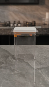 Autumnz One-Push Airtight Food / Milk Powder / Formula Powder / Snack Storage Container (Rectangle / Round) (320ml-2300ml) Clear/Tinted Brown (Autumnz Airtight Milk Powder Container)