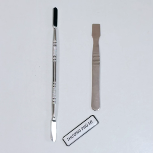 Bộ 2 cây nạy kim loại tháo máy thiết bị điện tử võ nhựa / Gồm Cây dài 12Cm 1 đầu dẹp và Cây dài 17Cm 2 đầu dẹp