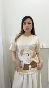 CAROTYLES S Kaos Couple Keluarga PUPPY Wanita Lengan Pendek Katun