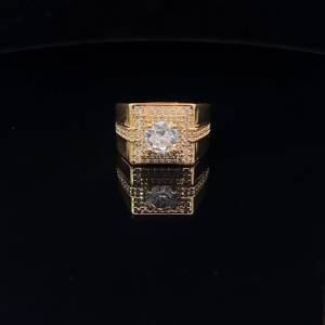 N1195 Nhẫn nam bản vuông UHA đính đá CZ+ đá tấm cao cấp sáng lấp lánh