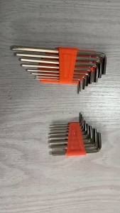 Manual Hardware Tools: Flat Head Allen Key 8-Piece Set Plus Hard Nickel Plated L-Type Long and Short Allen Key Wrench