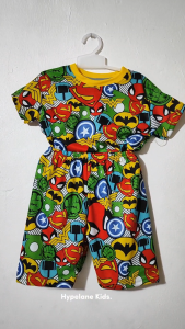 Baju Kaos Setelan Anak Laki Laki Full Print Karakter Kartun Super Hero Lucu Import Umur 1 - 10 Tahun