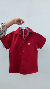 💥 เสื้อเชิ้ตเด็กแขนสั้น HM 2-7ปี ใส่แล้วดูสุภาพ เรียบร้อย ดูดี