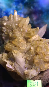 ổ đá Citrine đá thạch anh tự nhiên năng lượng tài lộc kèm đế gỗ