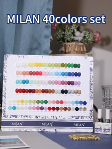 MiLan 15ml 40 Color Jelly + Macaron + Diamond+Base+top Combination Set gel polish set with chart