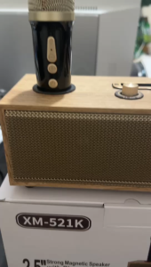 NEW XM-521K Bluetooth Speaker With Phone Holdersupport And 2 Pcs Wireless Mic For Home KTV Karaoke