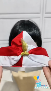 Blangkon Merah Putih Ornamen Pita Gold: Topi Blangkon Hut RI Agustusan