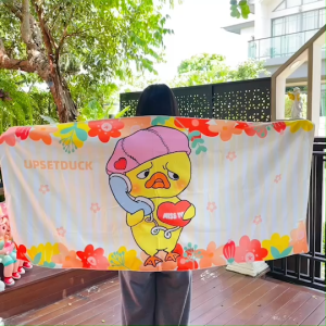 ผ้าเช็ดตัวที่น่ารักที่สุด ลายน้องเป็ด น่าบึ้งผืนใหญ่ ไซส์พอดี เนื้อผ้านาโน ซับน้ำดี แห้งไว ขนาด 150×75 cm พร้อมส่ง