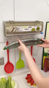 Plastic Cling Film Cutter Cling Film Refillable Box With Slide Cutter Food Wrap Film Dispenser Kitchen Cling Film Cutting Box