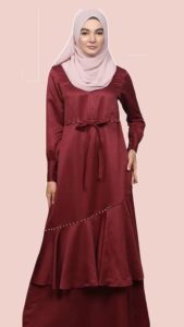 BAJU CANTIK REMAJA GAUN PESTA / KONDANGAN GAMIS REMAJA WANITA ETHICA KAGUMI 186 MAROON DRESS DAILY OUTFIT ANGGUN & ELEGANT