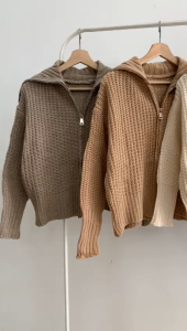 B3598 Sehyun Big Collar Real Knit Jacket